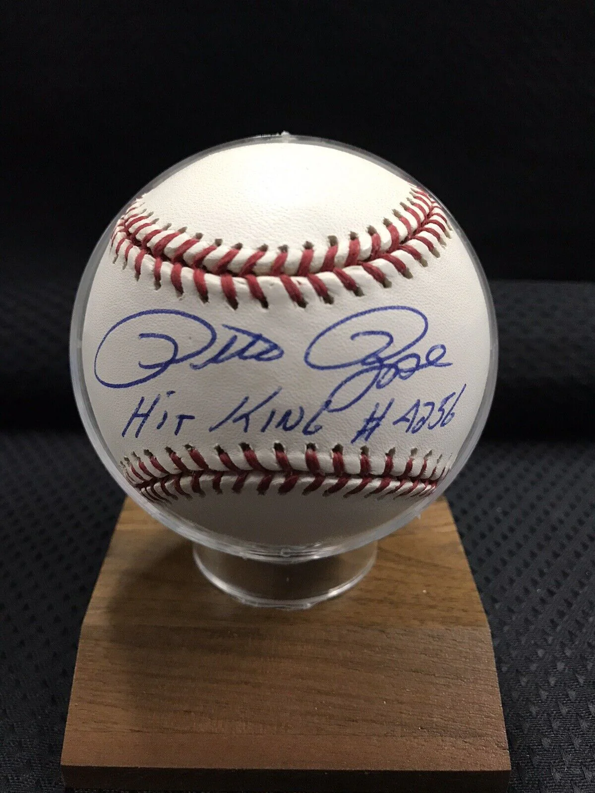 Pete Rose autographed baseball with clear signature on official MLB ball